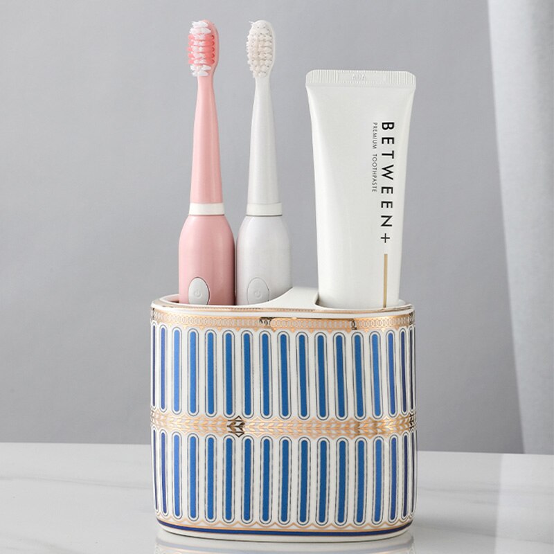 Art Deco Luxe Badkameraccessoirehouder – Elegant & Functioneel Voor Tandenborstels & Cosmetica