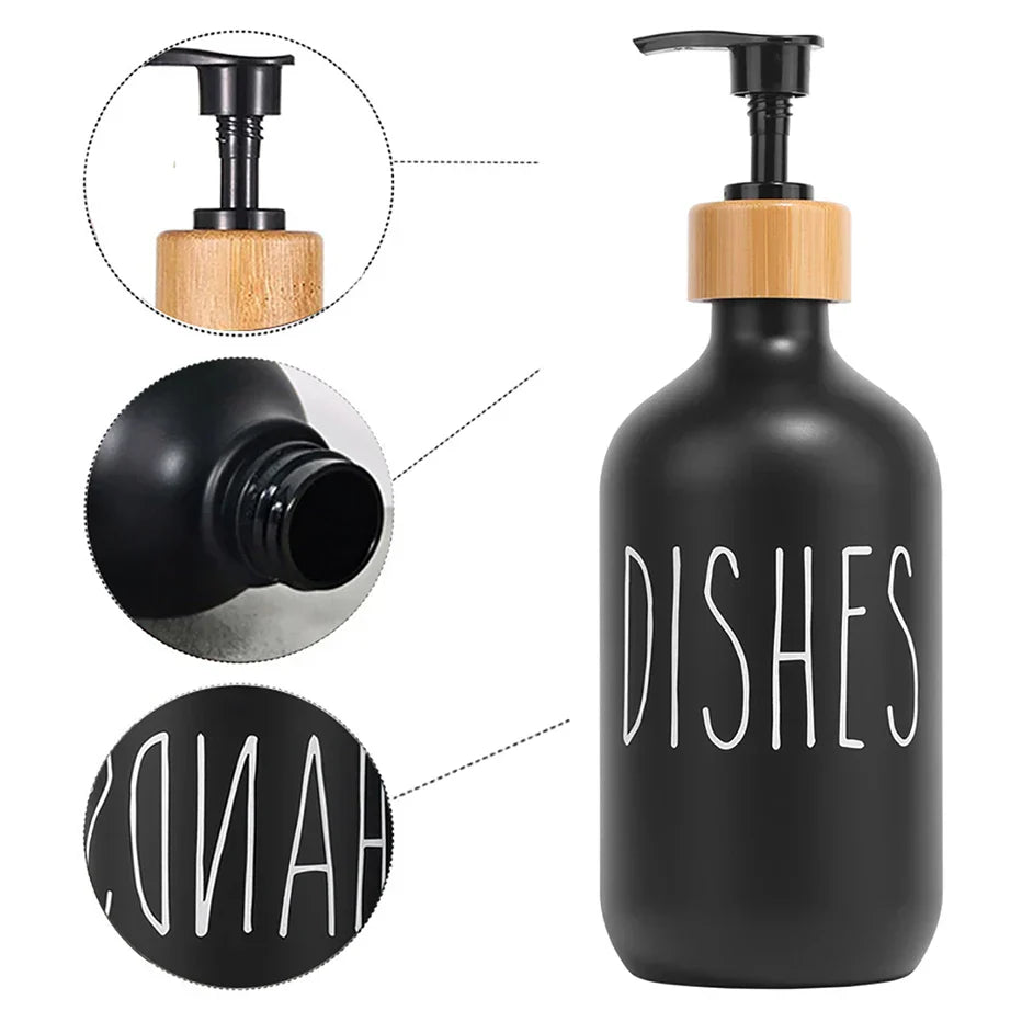 Zwarte Zeepdispenser Set Voor Keuken Met Navulbare Flessen & Strak Design