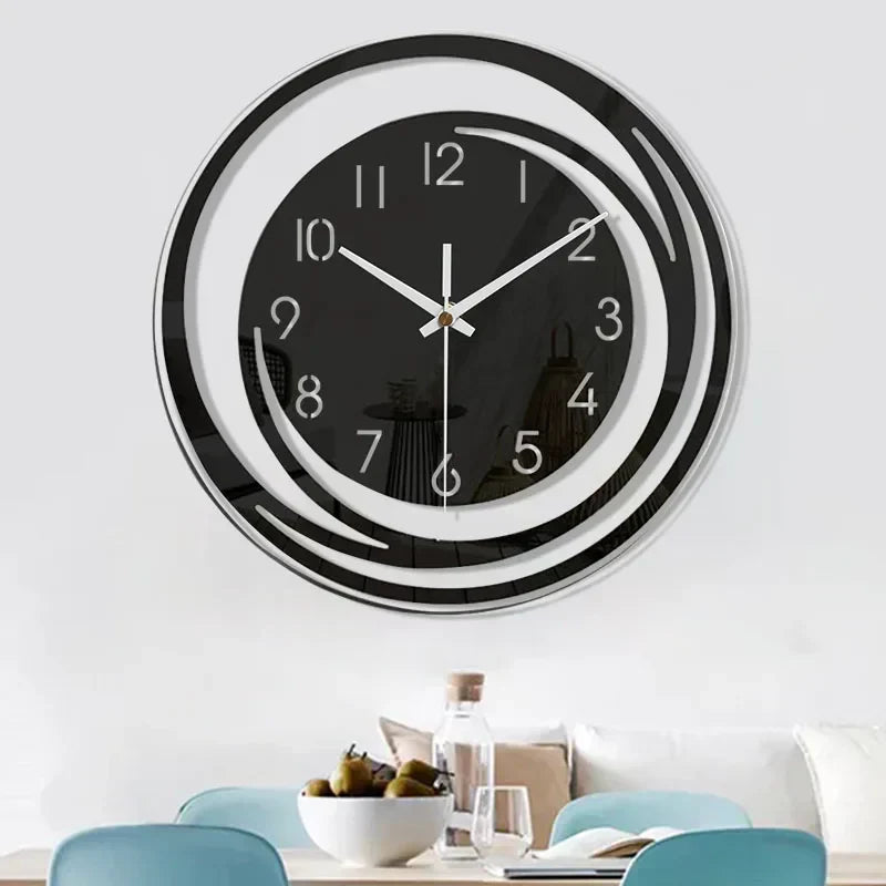Scandinavisch Wandklok met Minimalistisch Design in Zwart voor Woonkamer, Slaapkamer en Kantoor
