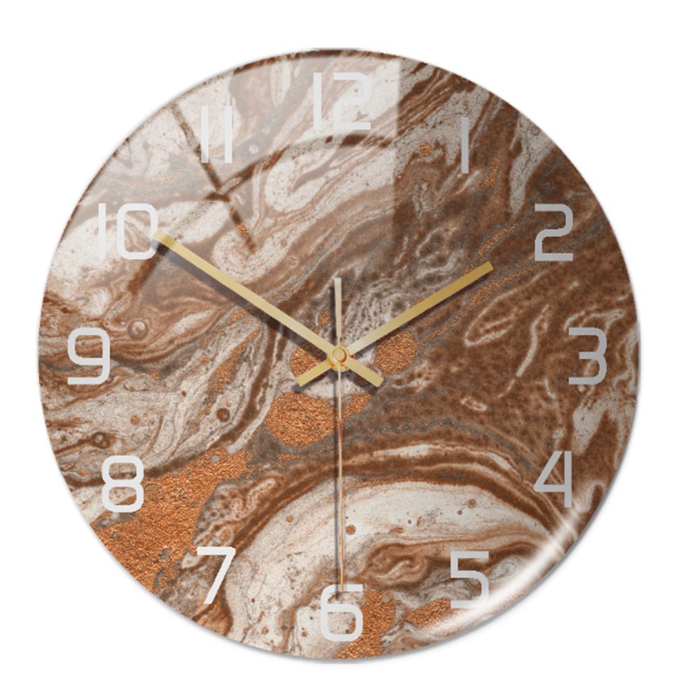 Wandklok met Elegante Marmerlook voor Woonkamer, Slaapkamer en Keuken