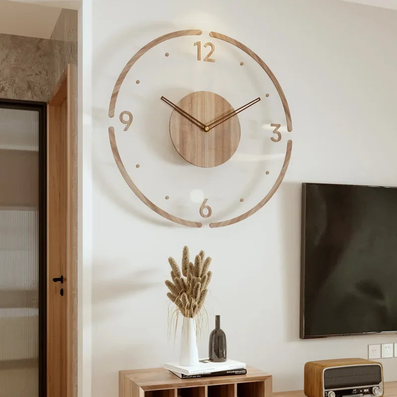 Minimalistische Houten Wandklok Voor Een Rustige En Stijlvolle Woonkamer