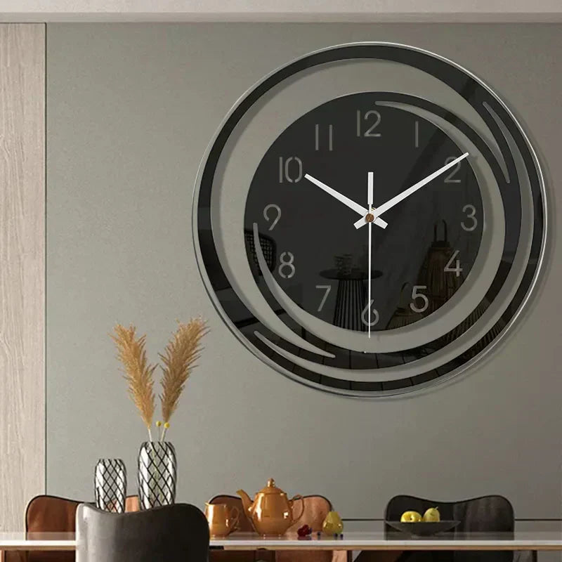 Scandinavisch Wandklok met Minimalistisch Design in Zwart voor Woonkamer, Slaapkamer en Kantoor