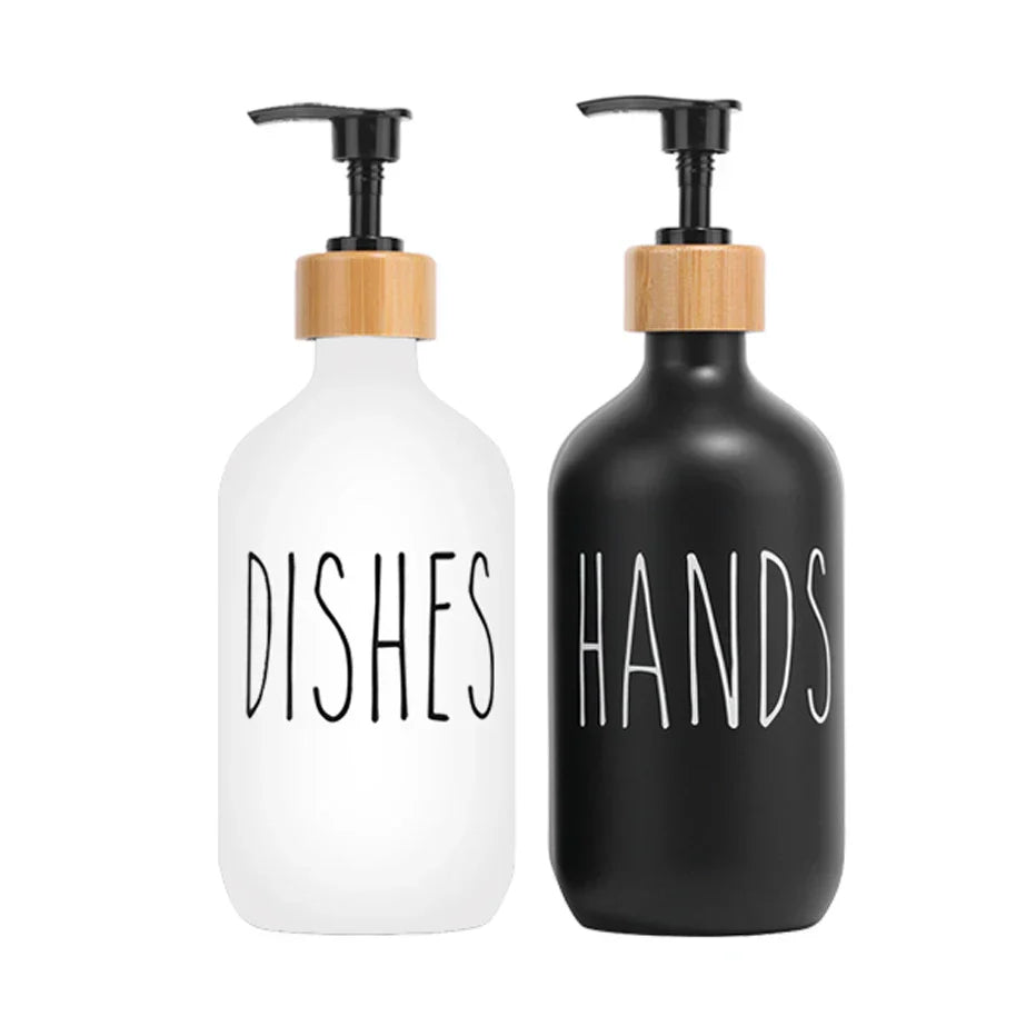 Zwarte Zeepdispenser Set Voor Keuken Met Navulbare Flessen & Strak Design