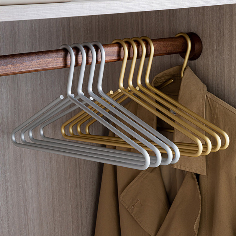 Set Van 5 Luxe Metalen Kledinghangers In Mat Goud/Zilver Voor Een Stijlvolle Garderobe