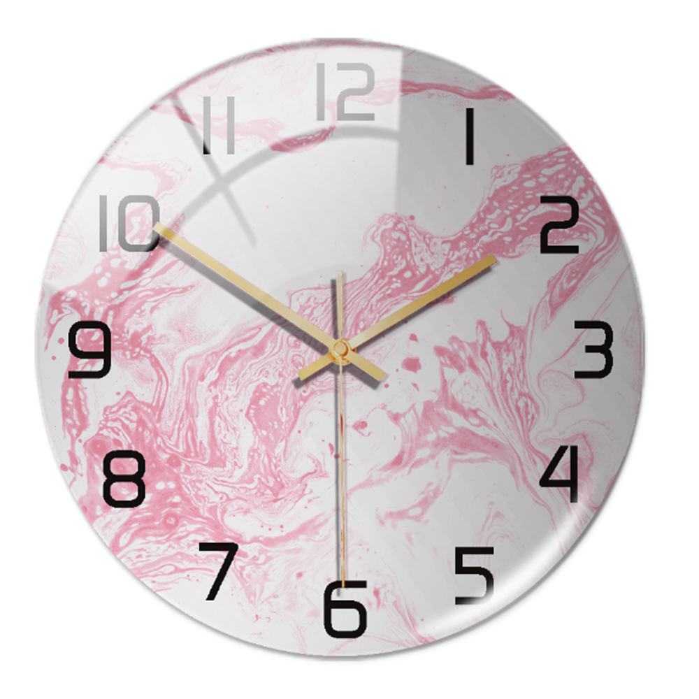 Wandklok met Elegante Marmerlook voor Woonkamer, Slaapkamer en Keuken
