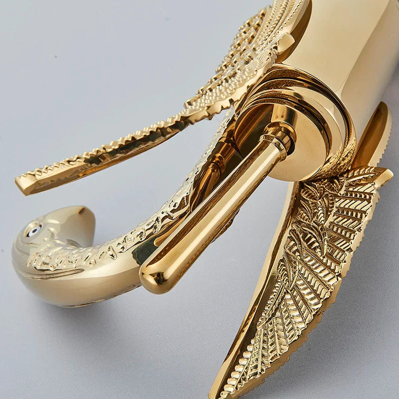 Zwaan Wastafelkraan in Goud/Zilver| Modern & Luxe Badkamerdesign