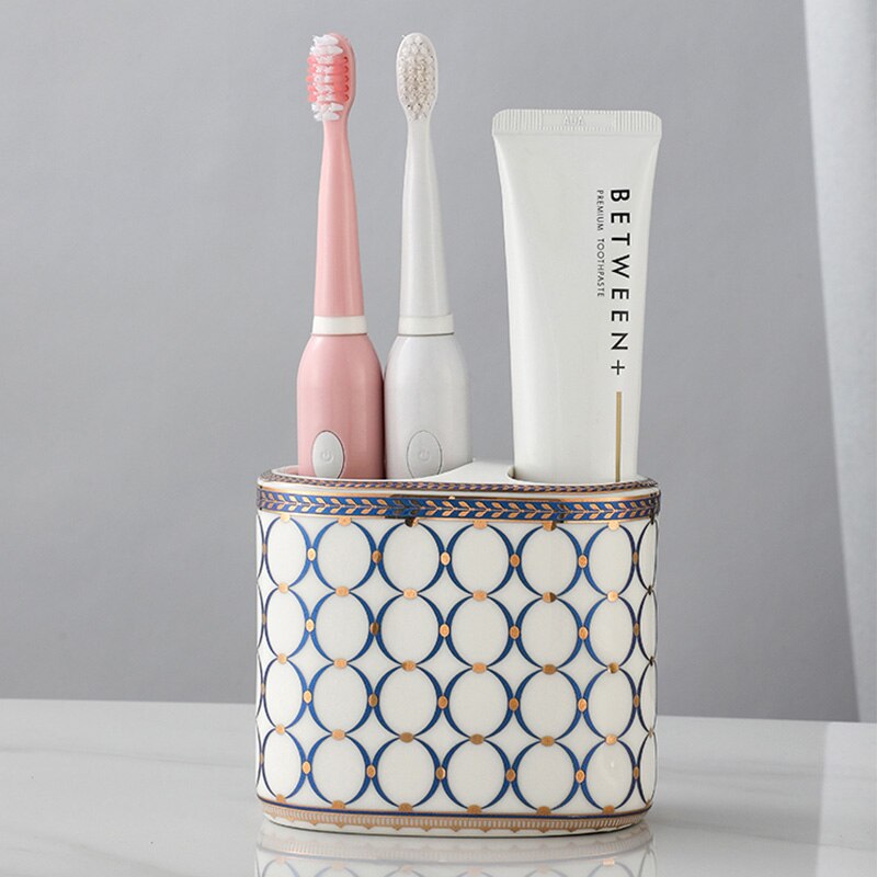 Art Deco Luxe Badkameraccessoirehouder – Elegant & Functioneel Voor Tandenborstels & Cosmetica