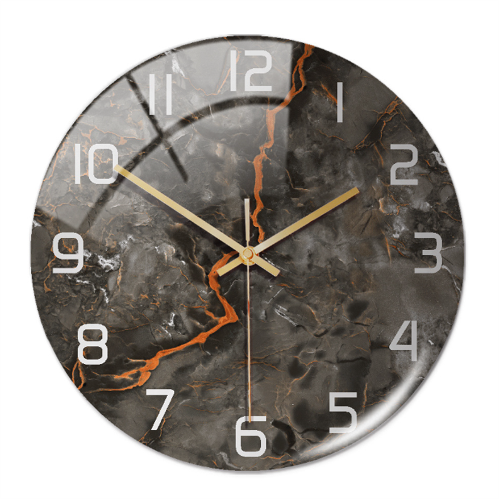 Wandklok met Elegante Marmerlook voor Woonkamer, Slaapkamer en Keuken