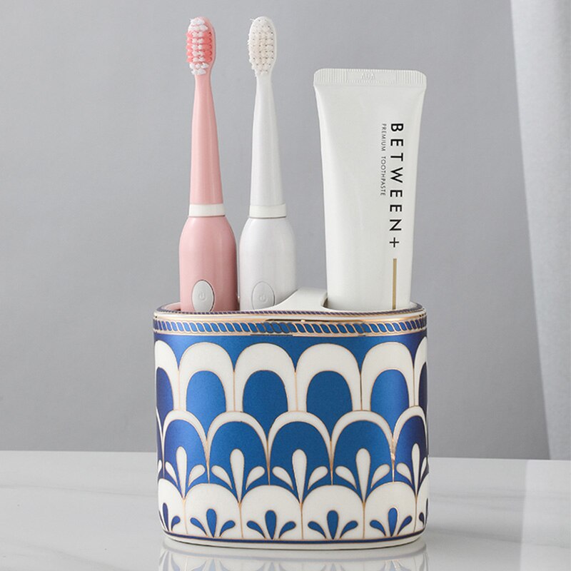 Art Deco Luxe Badkameraccessoirehouder – Elegant & Functioneel Voor Tandenborstels & Cosmetica