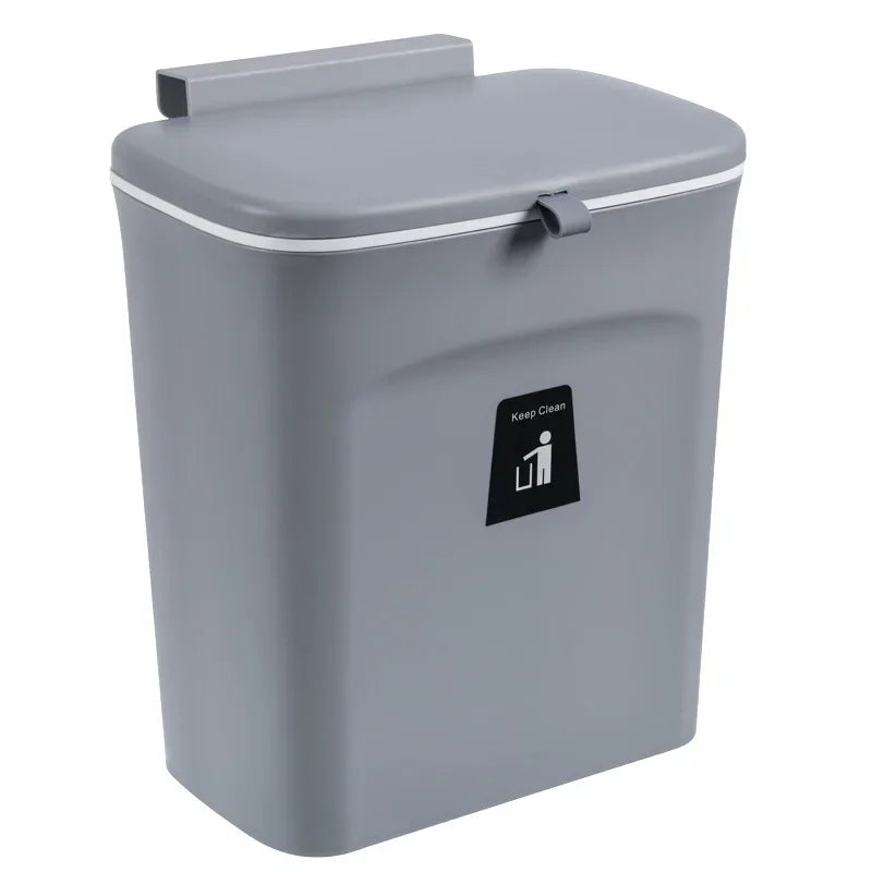 Wandgemonteerde Afvalbak Met Deksel (7L/9L) Voor Keuken & Badkamer