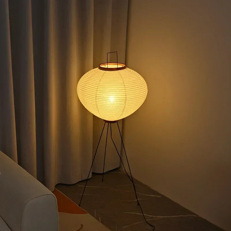 Akari - Japanse Wabi‑Sabi Vloerlamp van Rijstpapier voor Woonkamer en Slaapkamer