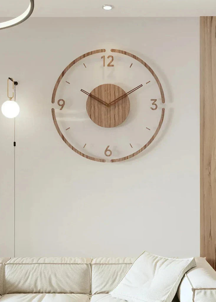 Minimalistische Houten Wandklok Voor Een Rustige En Stijlvolle Woonkamer