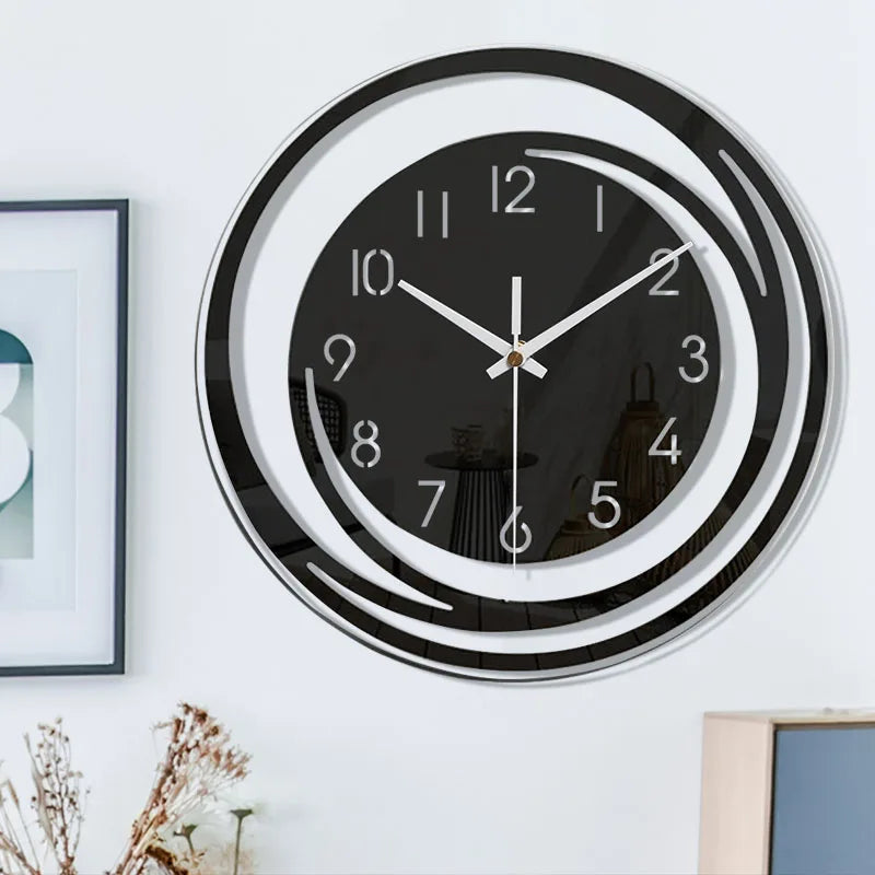 Scandinavisch Wandklok met Minimalistisch Design in Zwart voor Woonkamer, Slaapkamer en Kantoor