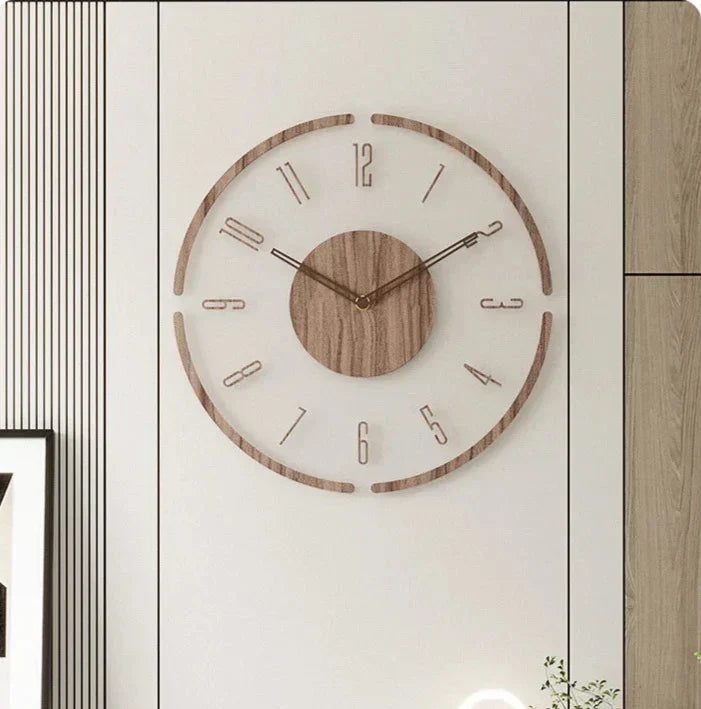Minimalistische Houten Wandklok Voor Een Rustige En Stijlvolle Woonkamer
