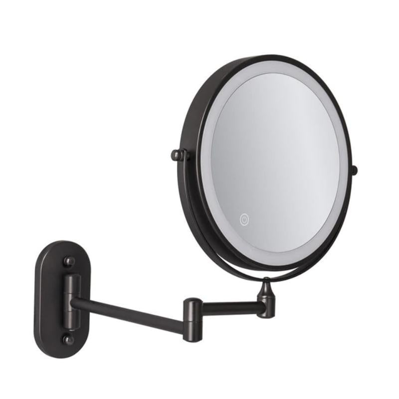 Zwarte Oplaadbare LED Vergrotingsspiegel voor Make-up en Badkamer
