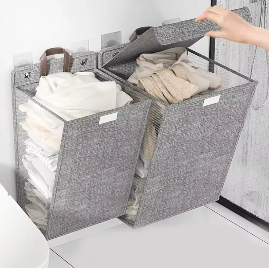 Wandgemonteerde Opvouwbare Wasmand Voor Slim Ruimtegebruik