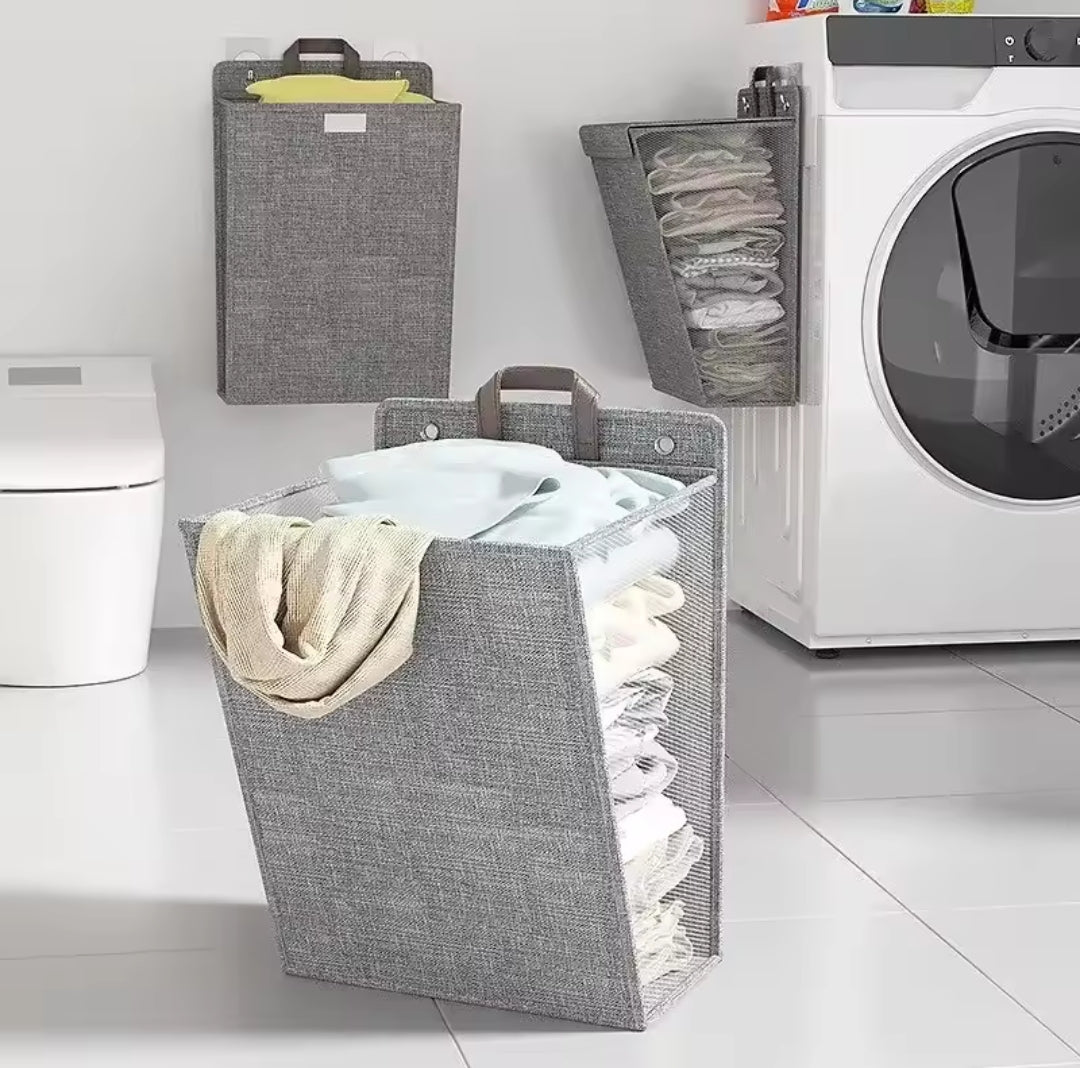 Wandgemonteerde Opvouwbare Wasmand Voor Slim Ruimtegebruik
