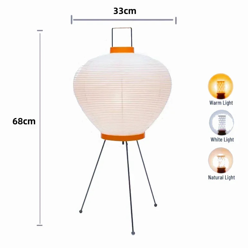 Akari - Japanse Wabi‑Sabi Vloerlamp van Rijstpapier voor Woonkamer en Slaapkamer