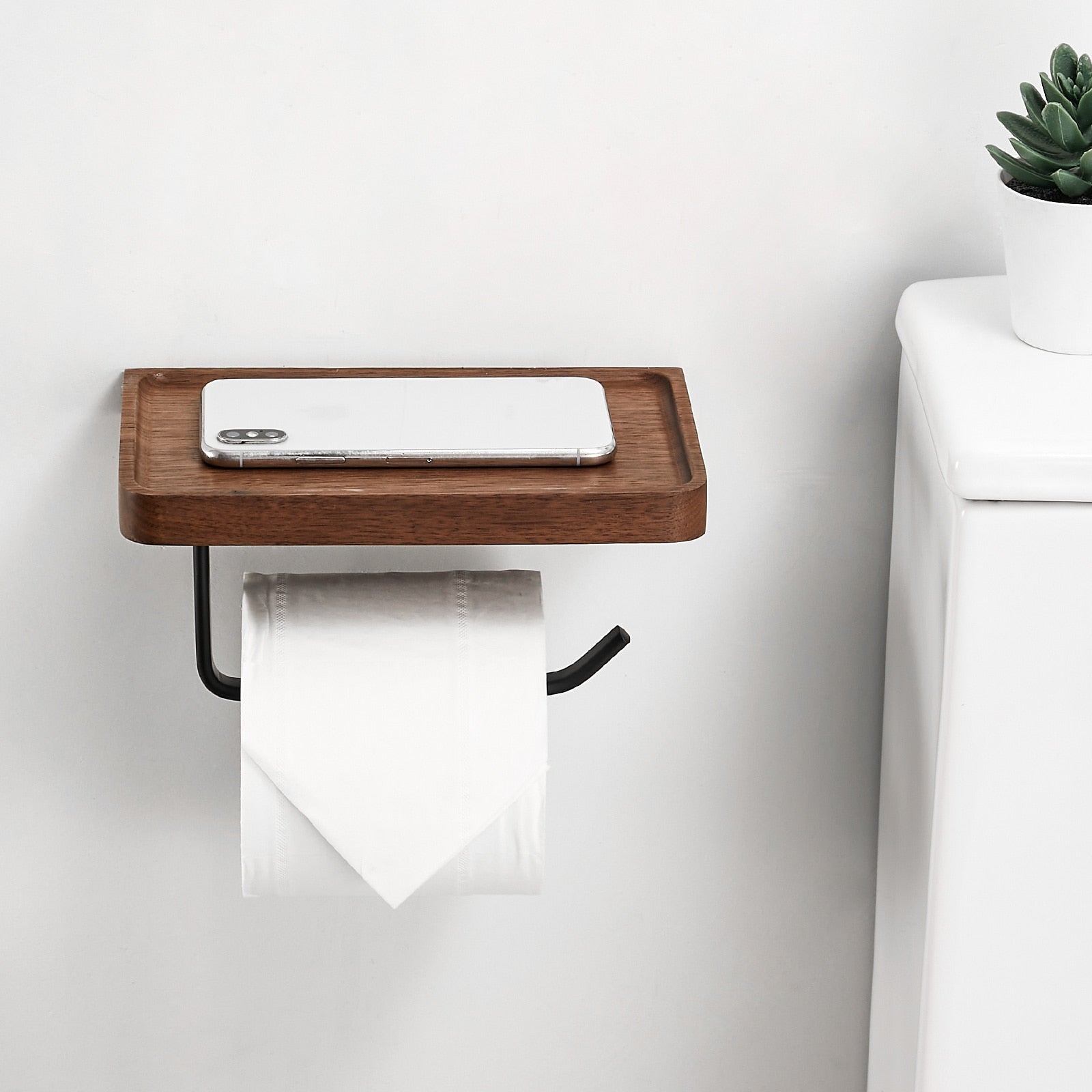 Houten Toiletpapierhouder – Stijlvolle Opberger Voor Badkamer & Toilet