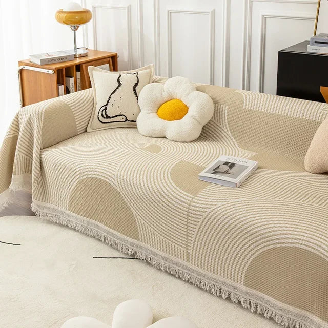 Scandinavische Bankhoes Met Kwastjes Voor Een Warm & Stijlvol Interieur