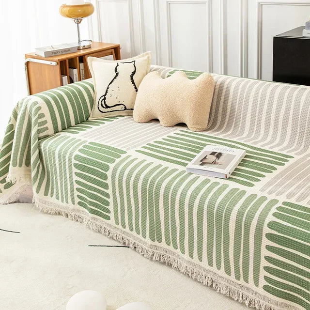 Scandinavische Bankhoes Met Kwastjes Voor Een Warm & Stijlvol Interieur