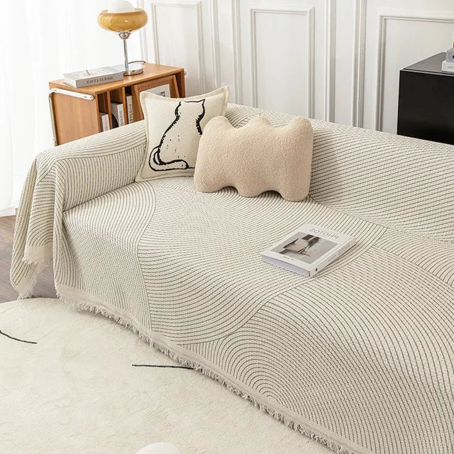 Scandinavische Bankhoes Met Kwastjes Voor Een Warm & Stijlvol Interieur