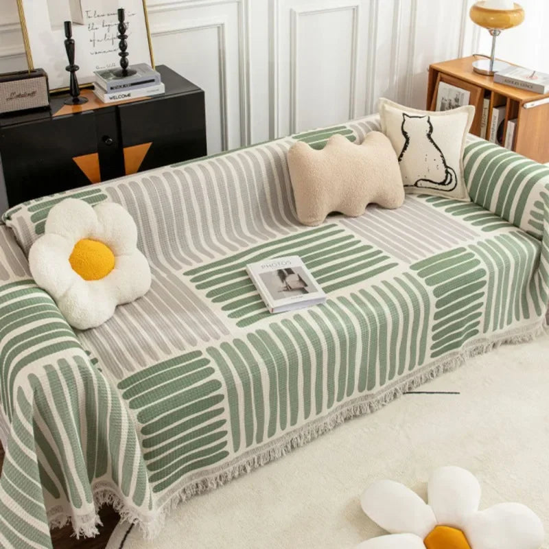 Scandinavische Bankhoes Met Kwastjes Voor Een Warm & Stijlvol Interieur