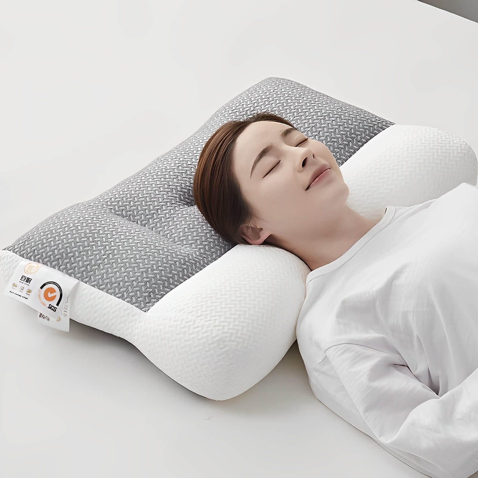 ErgoRest - Ergonomisch Hoofdkussen – Orthopedisch Kussen Tegen Nekpijn (Grijs)
