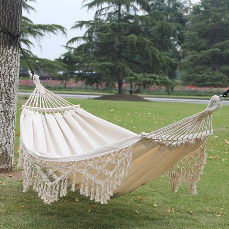 Outdoor Boho Hangmat Met Kwastjes | Sterk Katoenen Canvas