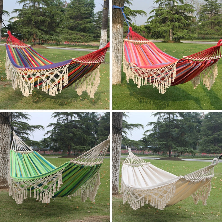 Outdoor Boho Hangmat Met Kwastjes | Sterk Katoenen Canvas