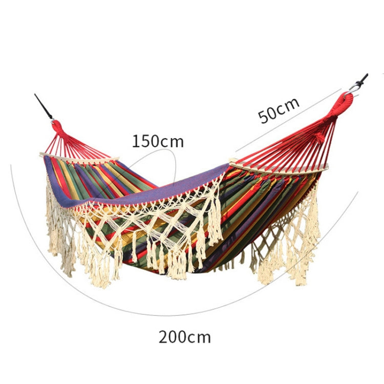 Outdoor Boho Hangmat Met Kwastjes | Sterk Katoenen Canvas