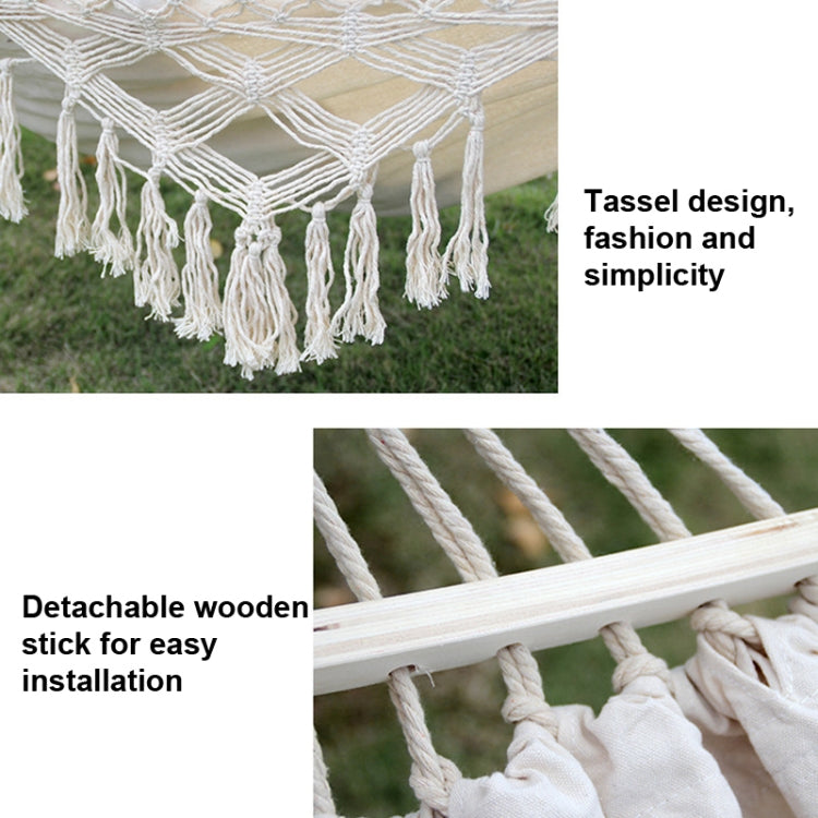 Outdoor Boho Hangmat Met Kwastjes | Sterk Katoenen Canvas