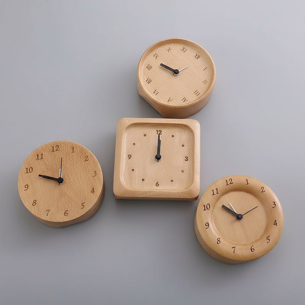 WoodMorn Wekker – Elegante Beukenhouten Alarmklok Voor Een Rustvolle En Stijlvolle Slaapkamer