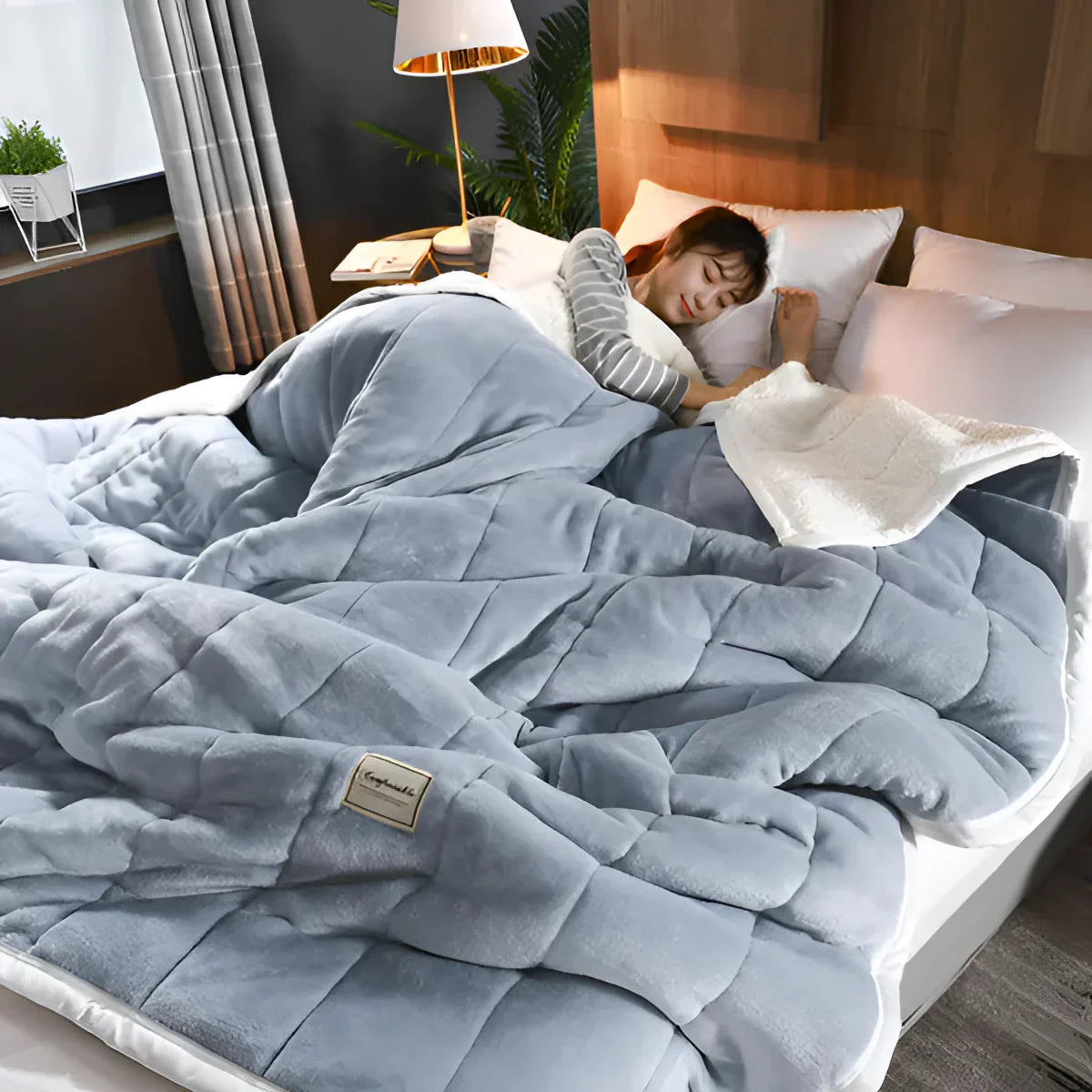 Sherpa Fleece Dekbed Verzwaringsdeken – Zachte Deken Voor Stressvermindering & Diepe Rust