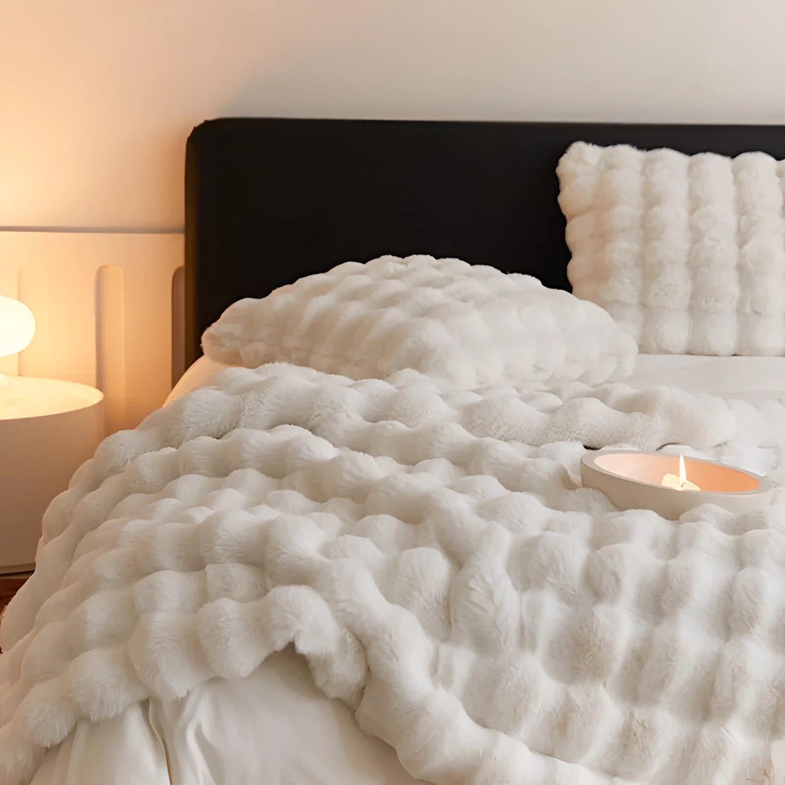 Ultrazacht Faux Fur Gewichtsdeken met Chunky Knit Design