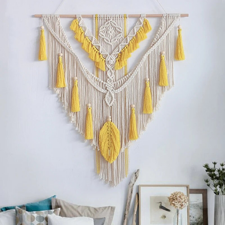 Scandinavische Boho Macramé Wanddecoratie – Handgemaakt & Stijlvol