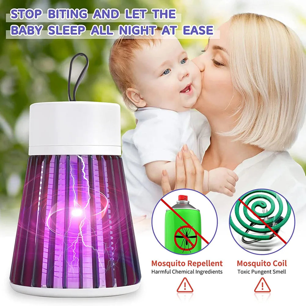 BuzzCatch – Draagbare Elektrische Vliegenvanger & Muggenlamp | USB Oplaadbaar & Insectenval Voor Kamperen & Buiten