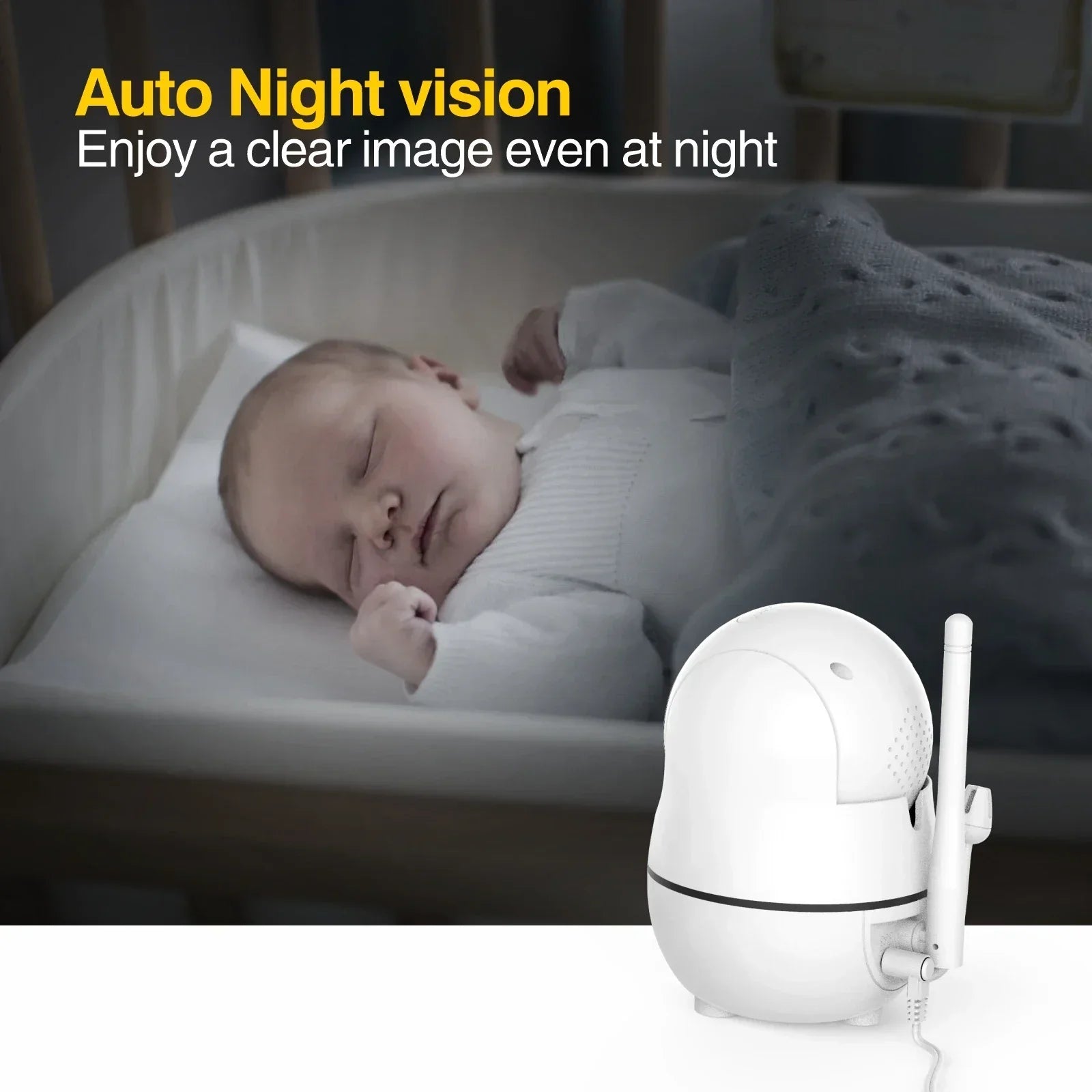 MaxiView Baby - Video Babyfoon 7-inch HD 1080P – Nachtzicht, Zoomfunctie en Temperatuurmonitor