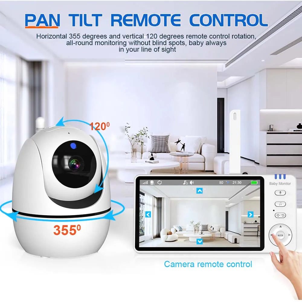 SnugSight 5 - Video Babyfoon 5-inch HD – Nachtzicht, Zoomfunctie en Temperatuurmonitor