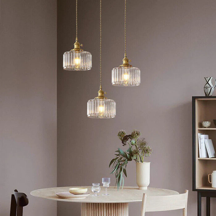 Vintage Kristallen Hanglamp – Klassiek Design Met Glazen Cilinder, Verstelbaar, E27 Fitting