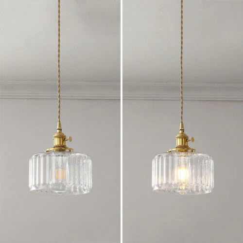 Vintage Kristallen Hanglamp – Klassiek Design Met Glazen Cilinder, Verstelbaar, E27 Fitting