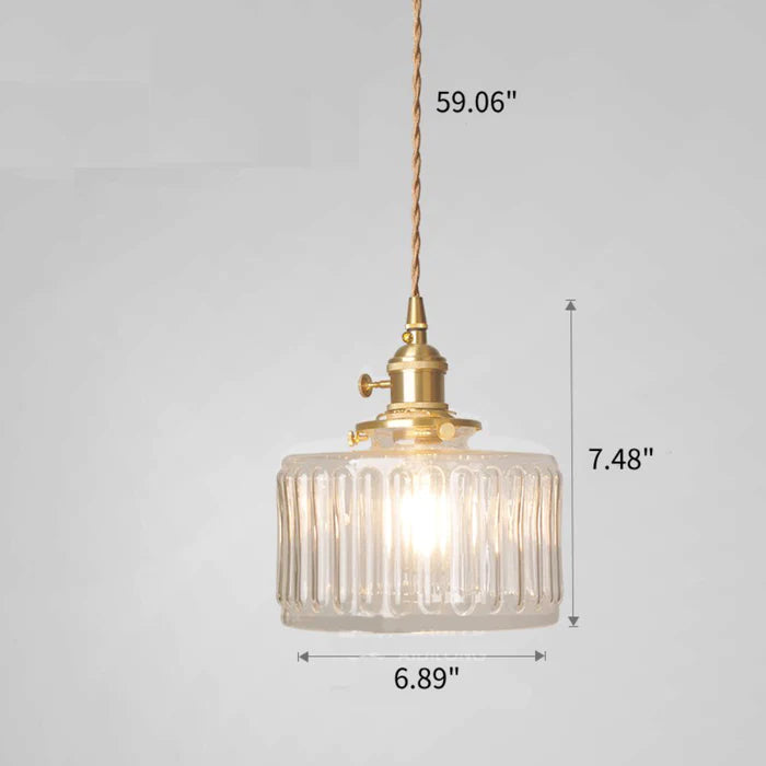 Vintage Kristallen Hanglamp – Klassiek Design Met Glazen Cilinder, Verstelbaar, E27 Fitting