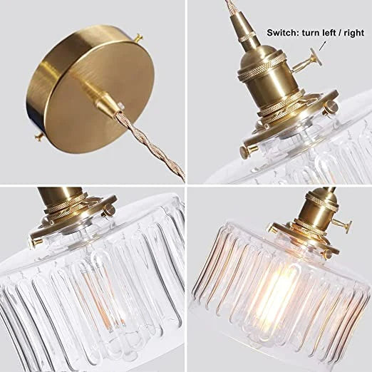 Vintage Kristallen Hanglamp – Klassiek Design Met Glazen Cilinder, Verstelbaar, E27 Fitting