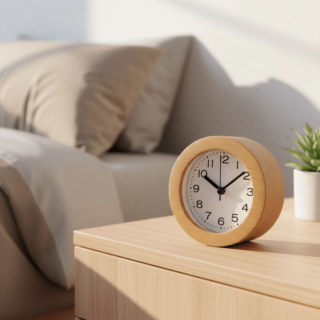 QUIETWOOD Silent Alarm Clock – Houten Wekker Zonder Tikkend Geluid Voor Een Rustgevende Slaapkamer