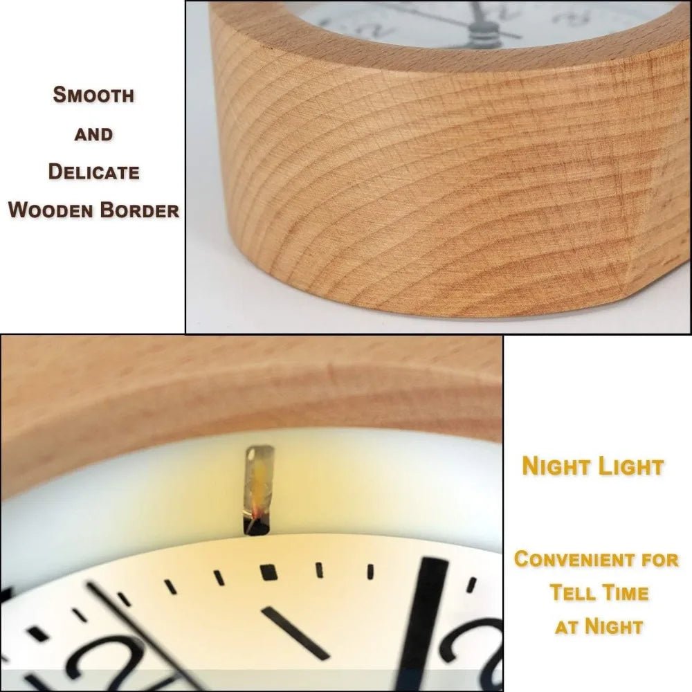 QUIETWOOD Silent Alarm Clock – Houten Wekker Zonder Tikkend Geluid Voor Een Rustgevende Slaapkamer