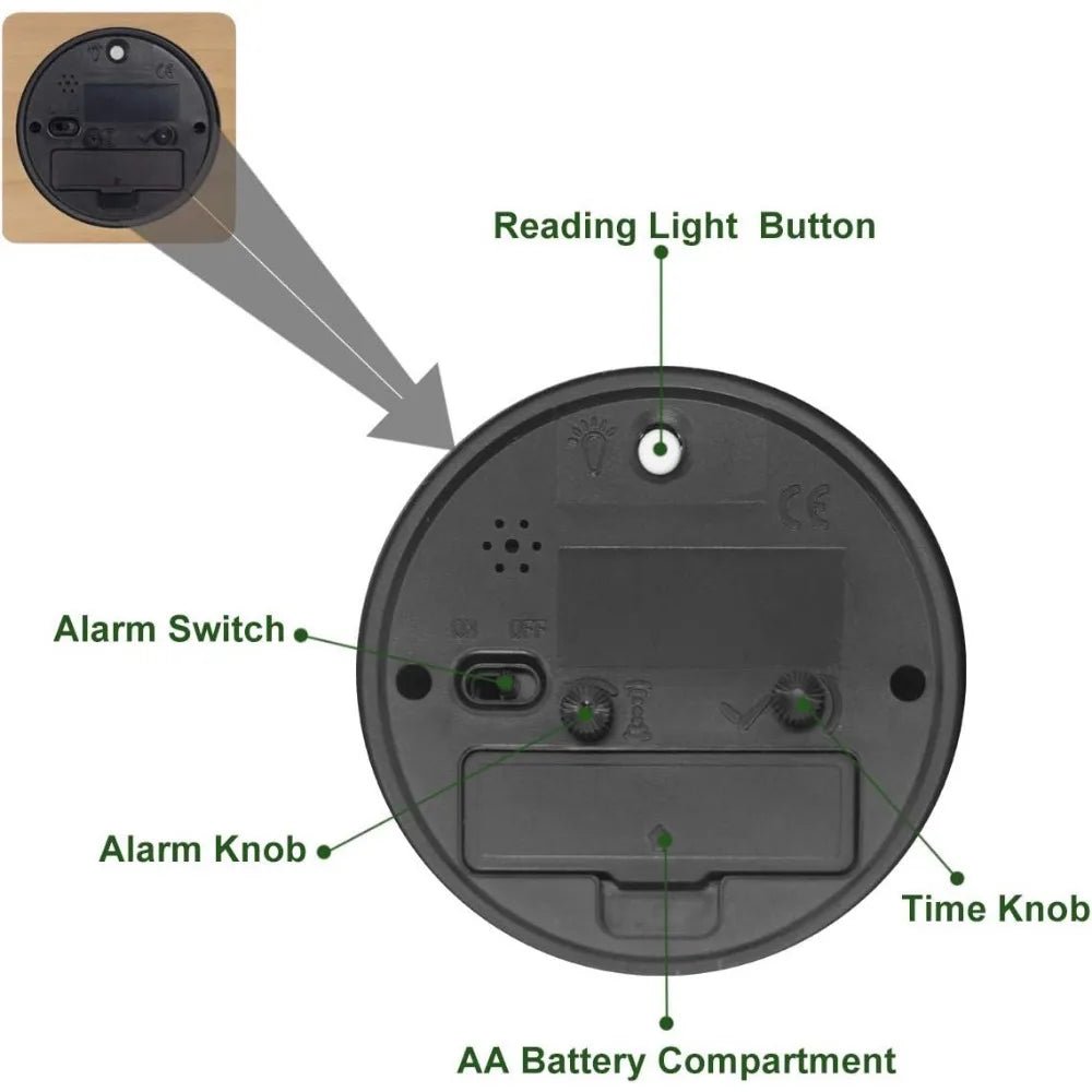 QUIETWOOD Silent Alarm Clock – Houten Wekker Zonder Tikkend Geluid Voor Een Rustgevende Slaapkamer