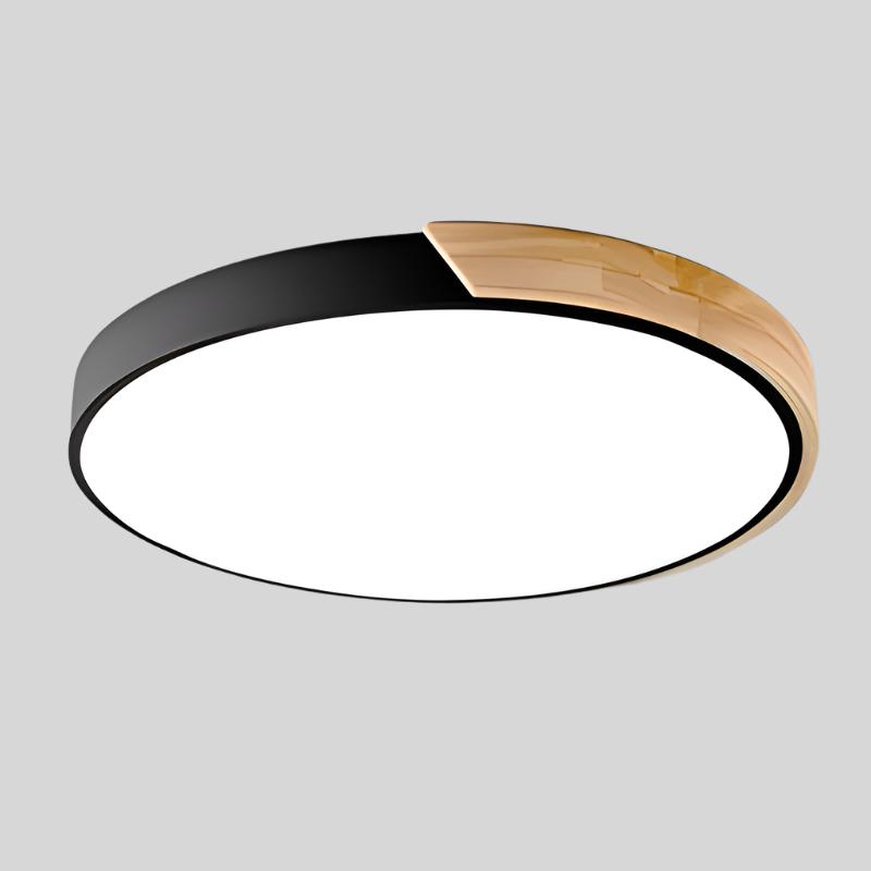 Scandinavische Ronde Plafondlamp van Hout - LED Plafondverlichting voor Slaapkamer, Balkon & Werkkamer