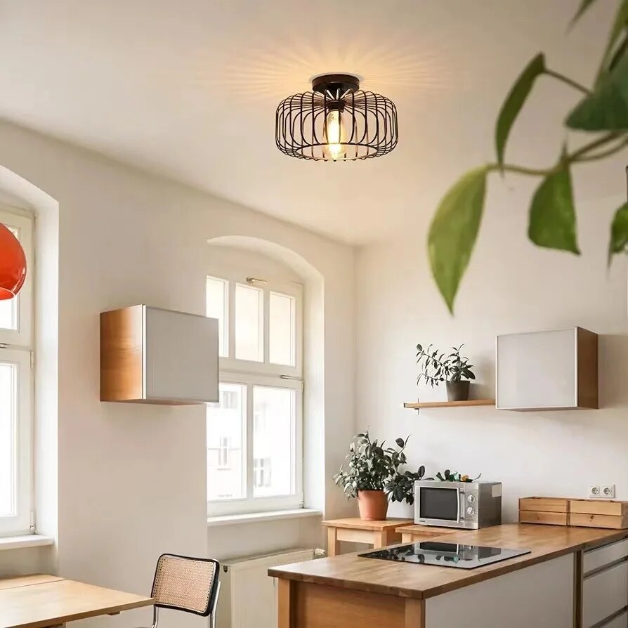 Stijlvolle Moderne Plafondlamp in Vogelkooi Design – Decoratieve Sfeerverlichting voor Woonkamer, Slaapkamer & Hal