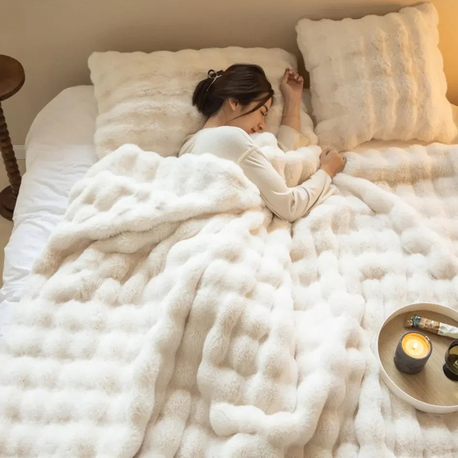 Luxe Fleece Deken – Zachte Pluche Woondeken voor Bed & Bank – Ademend & Warm