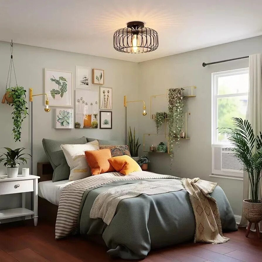 Stijlvolle Moderne Plafondlamp in Vogelkooi Design – Decoratieve Sfeerverlichting voor Woonkamer, Slaapkamer & Hal